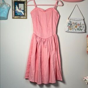 80s Handmade Bubblegum Pink Ruffle Dress 💕👑